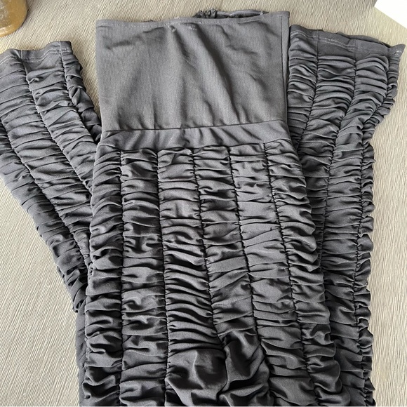 I.AM.GIA Ophelia Black Mesh Ruched Strapless Zip Front Jumpsuit size S J3 - Picture 8 of 8